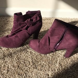Purple Heeled Boots